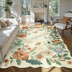 Lahome Floral Washable 6x9 Area Rugs, Soft Bedroom Rug by Lahome