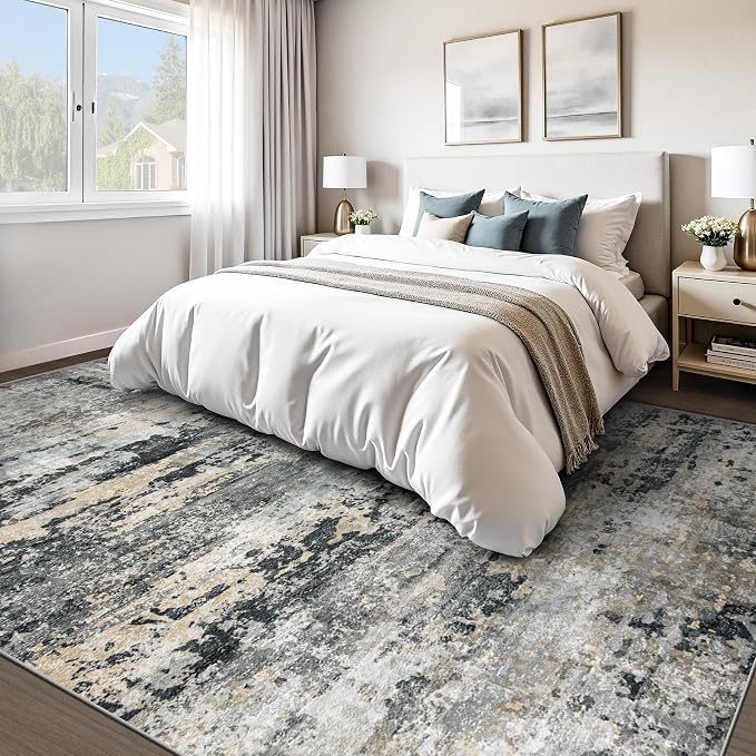 pmtsns Area Rugs 10x14 Living Room: Washable Rug Modern Abstract Neutral Soft - Image 6