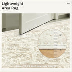 Soalmost 7x9 Area Rug for Living Room Washable Abstract Vintage Soft Thin - Image 7