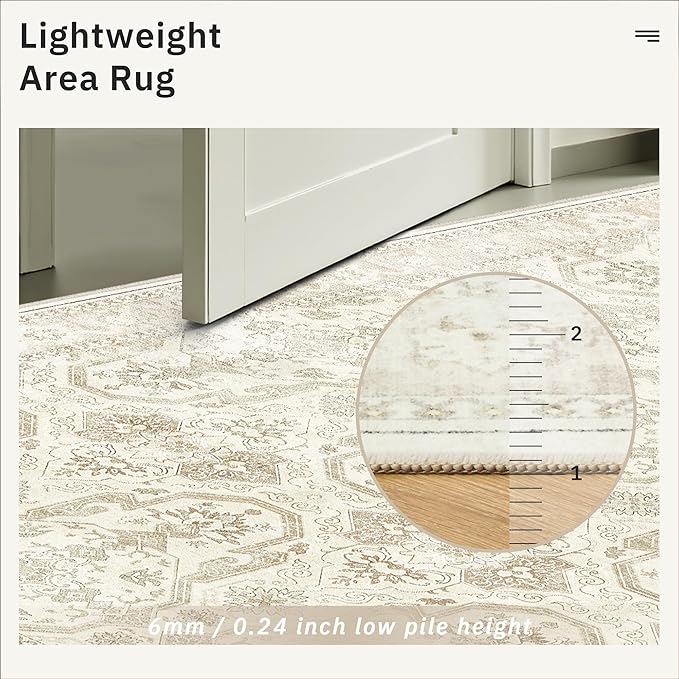 Soalmost Area Rugs 5x7, Washable Rug, Stain Resistant 5x7 Area Rugs - Image 7
