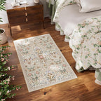 AMTOVO 2x3 Washable Entryway Area Rug Door Mat, Vintage Boho Floral Distressed - Image 4