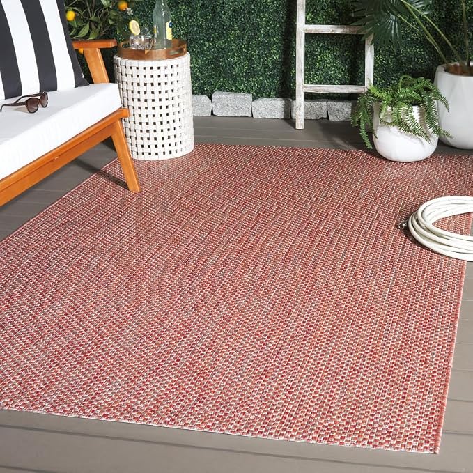 SAFAVIEH Courtyard Collection 4' x 5'7' Red/Beige CY8521 Indoor/ Outdoor Patio by Unknown