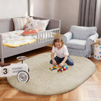 Ophanie 4x6 Oval Ivory Rugs for Bedroom Living Room Washable, Fluffy Fuzzy - Image 5