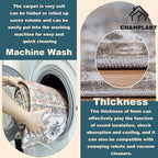 CHAMPLANT Washable Area Rug 8'x10' Blue Khaki Retro Boho Design Non-Shedding - Image 4