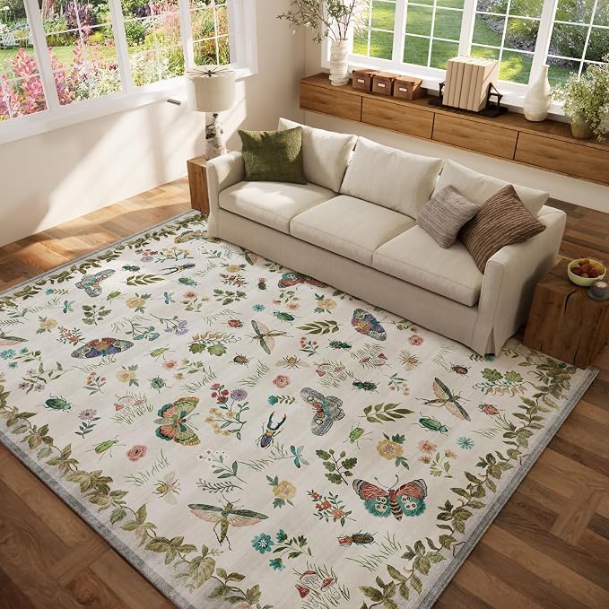 6x9 Area Rugs for Living Room: Washable Bedroom Rug Vintage Rugs Indoor Stain - Image 8