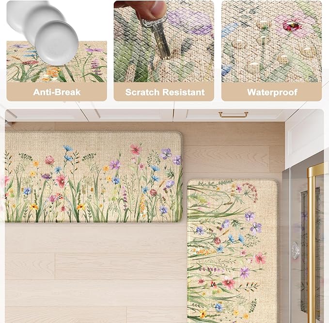 KIMODE Anti Fatigue Kitchen Mat, Cushioned Farmhouse Kitchen Runner, Non Slip - Image 6