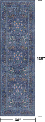 Dark Blue 3x10 Extra Long Wide Runner Rug - Image 2