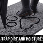 Smiry Dog Door Mat for Muddy Paws, Absorbent Dirt Trapper Non Slip Quick Dry - Image 2