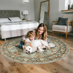TOPRUUG Washable Oriental Area Rug - 5ft Round Rugs - Image 5