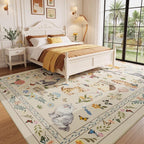 Unirea 6x9 Beige Cat Area Rug for Living Room, Large Soft Washable Kids Rug - Image 9