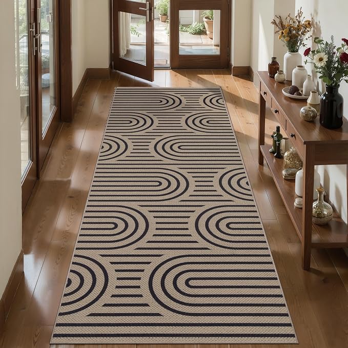 Tangsoo Modern Rainbow Easy Jute Rug 2x5 Washable Kitchen Runner by Tangsoo