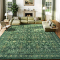 Lessymo Washable Area Rug for Living Room, 9x12 Green Large Rugs by Lessymo