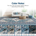 Lessymo Area Rug 6x9, Machine Washable Area Rugs, Super Soft Faux-Wool Area Rugs - Image 9