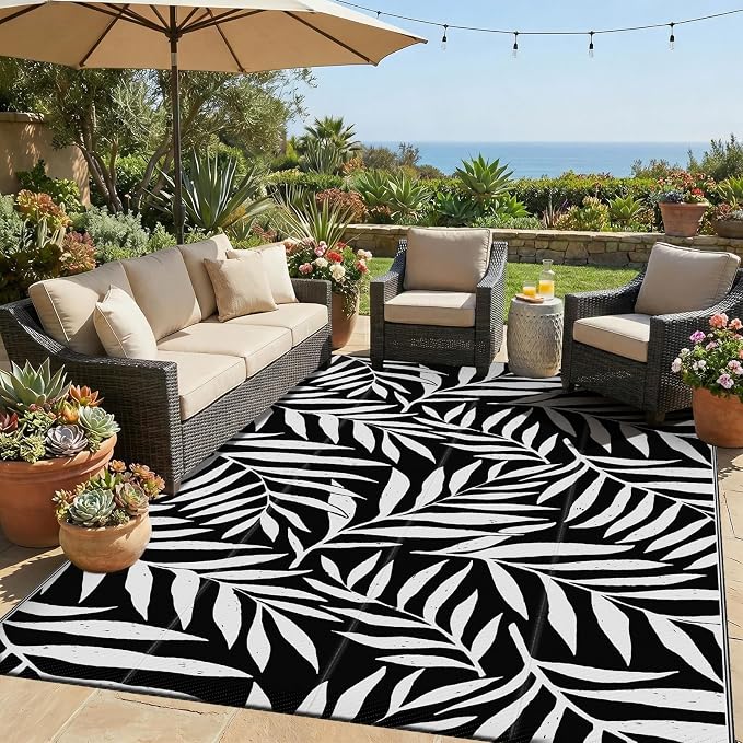 Smiry Outdoor Rug 5x8 ft, Waterproof Reversible Plastic Straw Rugs, Outdoor by Smiry