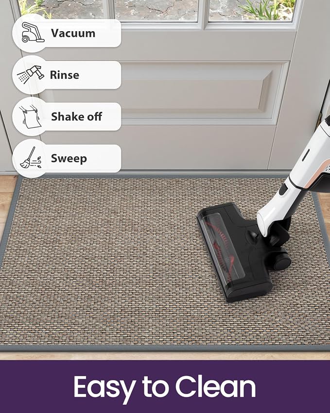 DEXI Ultra Thin Entryway Indoor Door Mat 36x56, Non Slip Rubber Backing Inside - Image 8