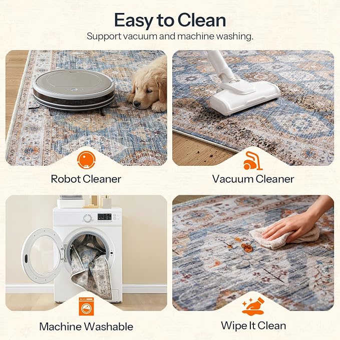 HOOBRO Washable Rug 6 x 9 Area Rugs - Image 8