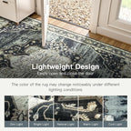 Lofus 5x7 Washable Rugs Non-Slip, Vintage Floral Area Rug - Image 8