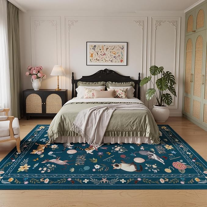 Unirea 6x9 Dark Blue Cat Area Rug - Image 3