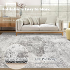 Area Rug 6x9 Washable Rug, Vintage Boho Medallion Rugs Non-Slip Soft Low Pile - Image 7