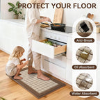 Kitchen Mats for Floor 17"x47", Non-Slip Washable Kitchen Rugs, Absorbent and - Image 3