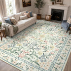 Wonnitar Large Rugs for Living Room, Soft Washable Floral 9x12 Area Rug for by Wonnitar