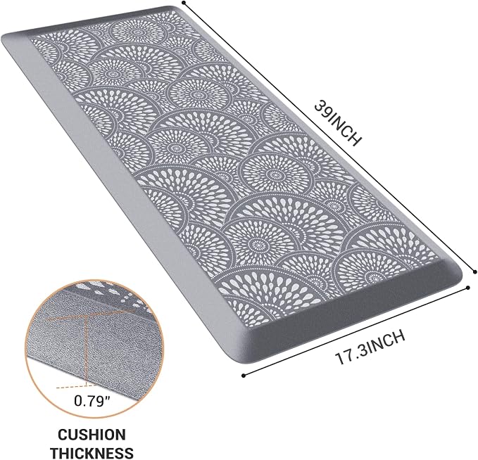 Mattitude 4/5 Inch Kitchen Mat, 17.3x39in Heavy Duty Ergonomic Comfort Foam - Image 2