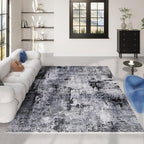 Rugcomf 4x6 Rug Washable Boho Soft Area Rug Abstract Pattern Non-Slip Faux Wool - Image 8