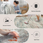5x7 Area Rugs Washable Rug: Modern Abstract Living Room Rug Soft Anti-Skid Thin - Image 3