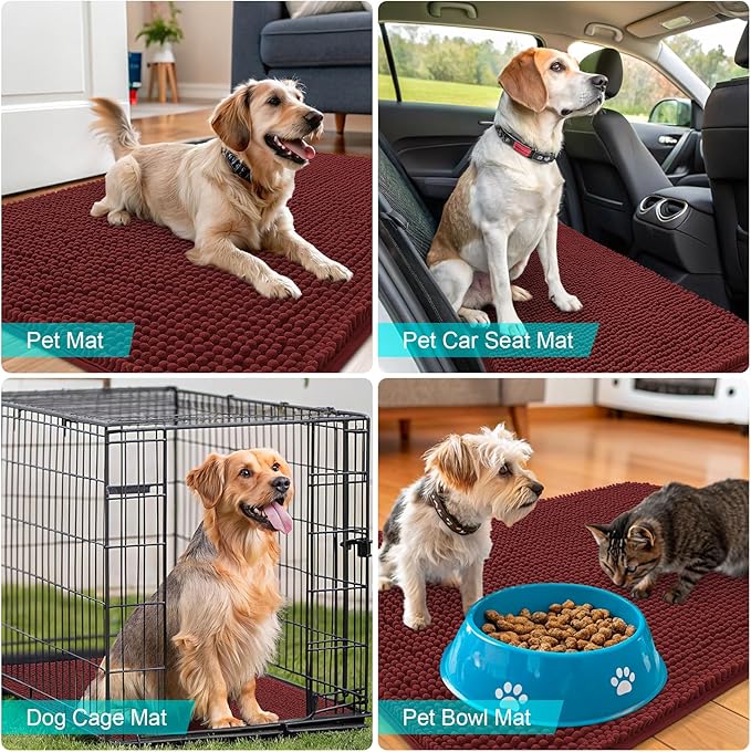 OLANLY Dog Door Mat for Muddy Paws 70x32, Absorbs Moisture and Dirt, Absorbent - Image 7