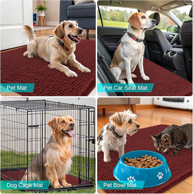 OLANLY Dog Door Mat for Muddy Paws 44x24, Absorbs Moisture and Dirt, Absorbent - Image 7
