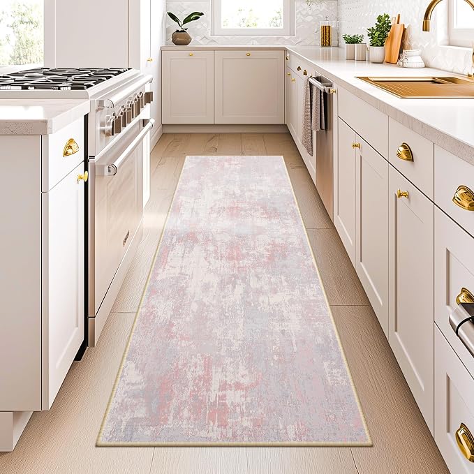 RELEANY Washable Area Rugs 2'x6' Non-Slip Modern Abstract Soft - Image 5