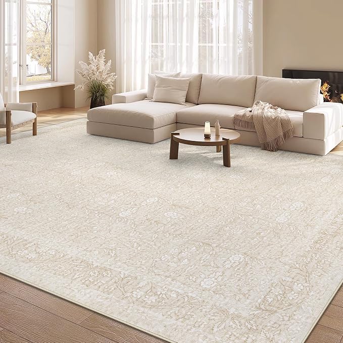 Washable Rug 8x10 Area Rugs: Vintage Floral Rugs - Image 7