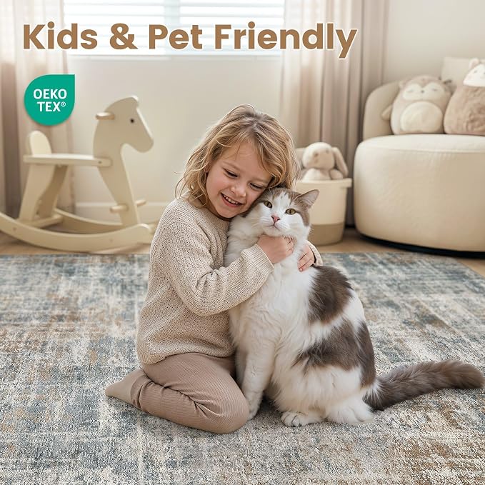 cotiled Washable 7x9 Area Rug for Living Room - Image 4