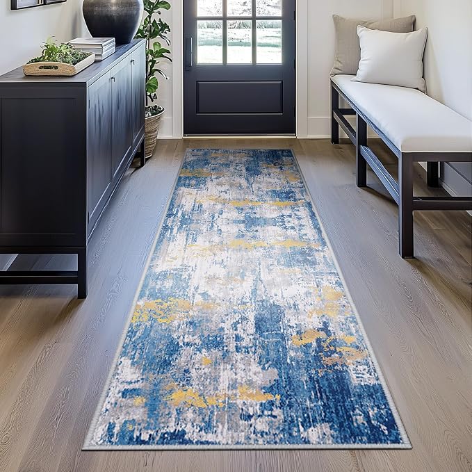 RELEANY Washable Area Rugs 2'x10' Non-Slip Modern Abstract Soft - Image 4