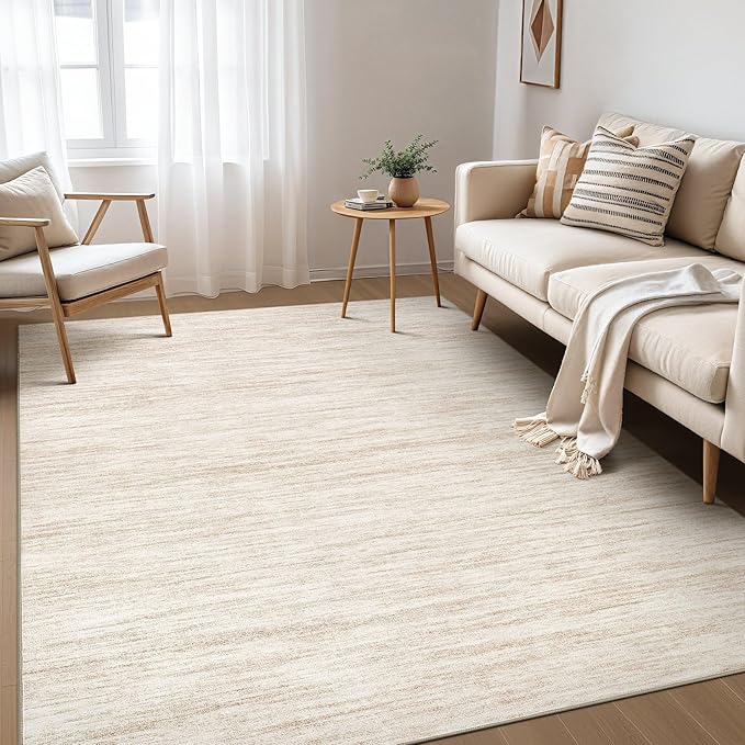 Nakagishi 5x8 Area Rugs Living Room: Washable Large Vintage Rug Neutral by NakagishiAreaRug