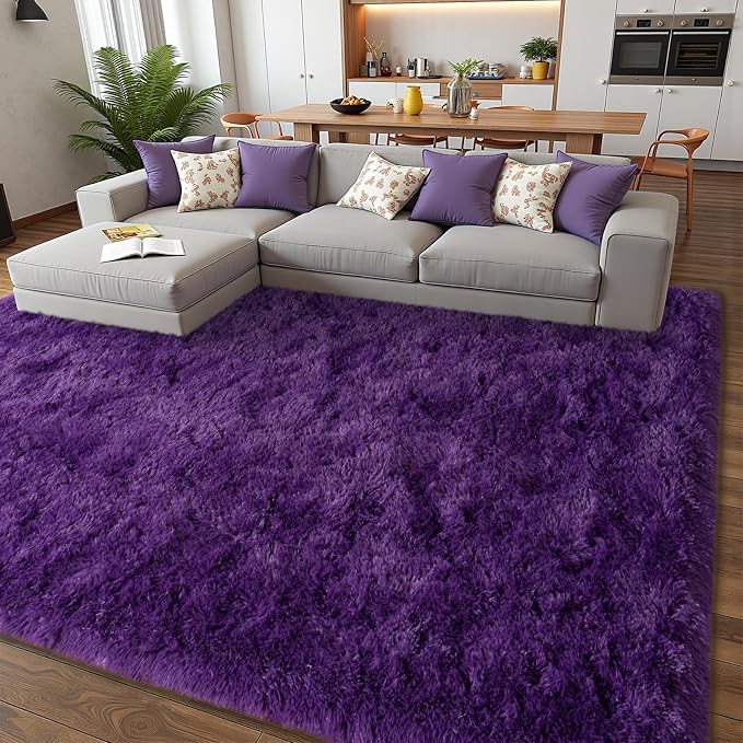 6x9 Purple Rug for Living Room, Soft Large Fluffy Shaggy Rugs for Bedroom - Image 8