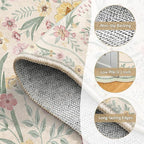 Scalloped Floral Rug 6x9, Sage Green Washable Non Slip Area Rug - Image 5
