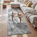 3x7 Grey Rug Runners for Hallways Kitchen Runner Rug Non Slip Washable Black by OmpaaHomeDecor