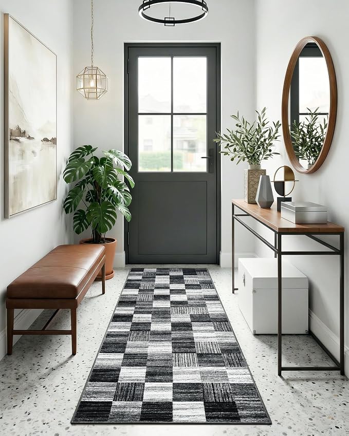 Terrug Black and White Runner Rugs - Image 2