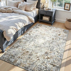 Toneed Abstract Area Rug Modern Washable Rug Soft Non Slip Rug Low Pile by Toneed