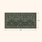Floral Rug for Entryway Indoor 2x4, Small Soft Washable Carpet for Bedroom - Image 2