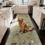 Washable 2x10 Hallway Runner Rug: Non Slip Soft Long Low Pile Animal Cat Print - Image 5
