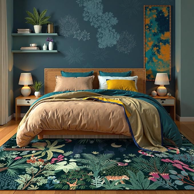 LIVEBOX 6x9 Jungle Dark Rug Dining Room Rugs - Image 8