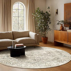 6ft Washable Round Rugs for Bedroom: Circle Living Room Rug Vintage Non Slip - Image 6