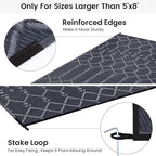 Smiry Outdoor Rug 6x9 ft, Waterproof Reversible Plastic Straw Rugs, Boho - Image 4