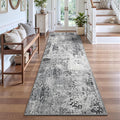 2x8 Grey Rug Runners for Hallways Kitchen Runner Rug Non Slip Washable Black by OmpaaHomeDecor