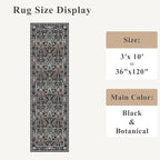 3x10 Botanical Hallway Runner Rug - Image 2