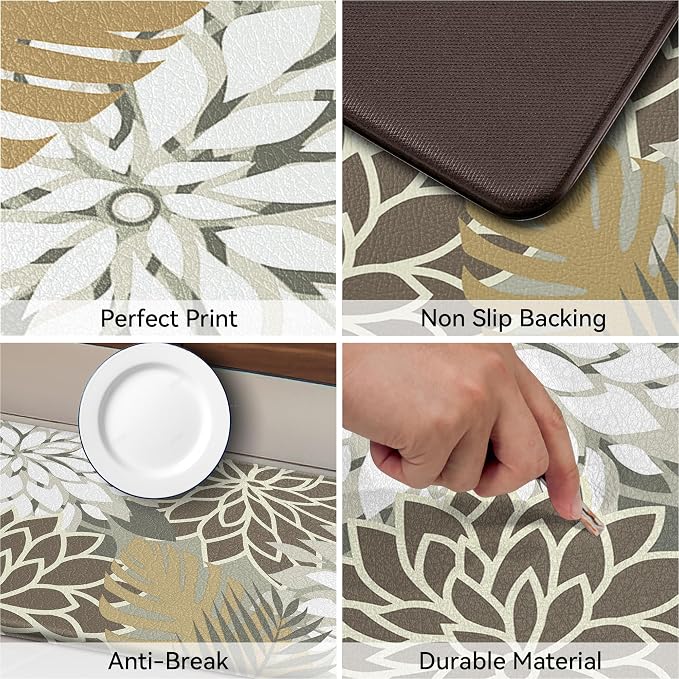 Kitchen Mats for Floor 2PCS Cushioned Anti Fatigue Kitchen Mats Waterproof Non - Image 6
