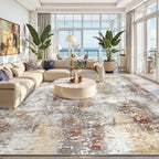 Toneed Abstract Area Rug Modern Washable Rug Soft Non Slip Rug Low Pile by Toneed