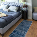 Lahome Moroccan 2x5 Washable Blue Runner Rug, Non-Slip Low-Pile Stain Resistant - Image 8